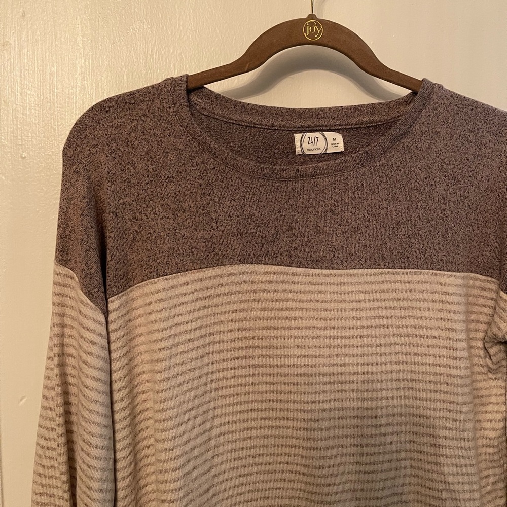 Maurice's 24/7 long sleeve stretchy top with stripes